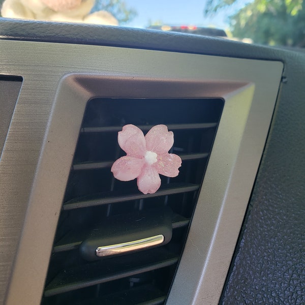 Pink Marbled Sakura Vent Clips, Pink Cherry Blossom Vent Clips, Flower Vent Clips, Pink Car Accessories, Pink JDM Car Accessories, Vent Clip