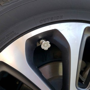 STL file Sakura Flower Cherry Blossom Tyre Valve Stem Cap Car