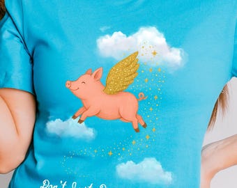 Believe in Flying Pigs Tshirt, When Pigs Fly Tee, Comfort Colors, Pigs, Wings, Believe Tshirt, Funny Tee, Flying Pigs, Pigs Shirt, Cute Pig