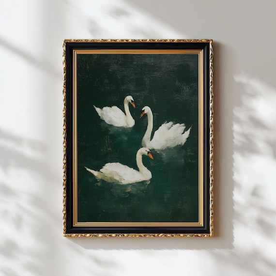 Vintage Swan,Swan Posters,Trendy style Swan, Swan posters,Antique Swan Wall Art
