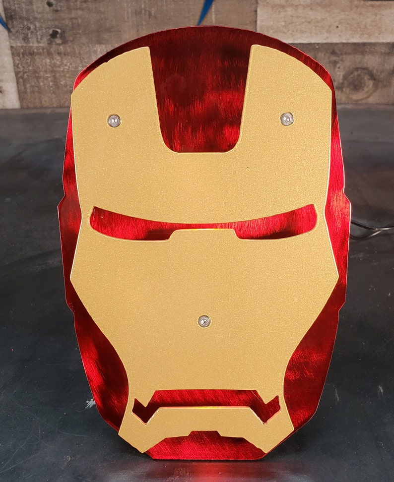 Steel Iron Man Trailer Hitch Cover Gold and Red LEDs Etsy