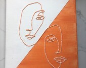 Embroidered Line Art Painting