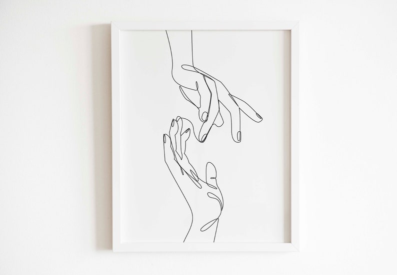 hand contour line drawing hand contour line drawing