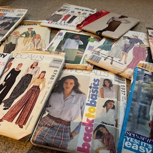 Naaipatronen jaren 90 | Parachutebroek, rok, blazers, blouses, kostuums, maat 8, 10, 12, 14, 16, 18 | Butterick, McCall's, Simplicity