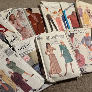 80s Vintage Sewing Patterns: Jeans, Blouse, Skirt, Blazer, Vest | Cabbage Patch Kids Doll Clothes