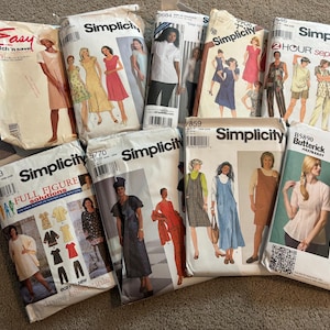 Plus Size Sömnadsmönster, 1990- och 2000-talen | Helfigursstorlekar 18W-24W, Blusar, Klänningar, Kjolar