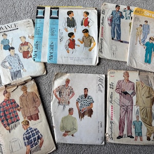 Vintage Boys & Men&#39;s Sewing Patterns 1950&#39;s and 1960&#39;s | Advance, Simplicity, McCall&#39;s | Boys vest, shirt, pajamas, | Men&#39;s sports shirt