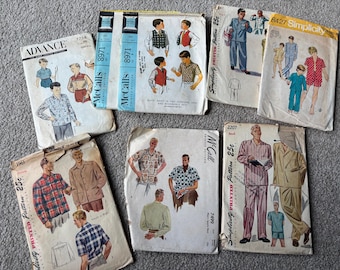 Vintage Boys & Men&#39;s Sewing Patterns 1950&#39;s and 1960&#39;s | Advance, Simplicity, McCall&#39;s | Boys vest, shirt, pajamas, | Men&#39;s sports shirt