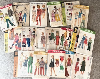 Teen & Girls Size 10 Vintage Sewing Patterns | Jumper, Bell Bottom, Chubbies, Dress, Vest, Jacket | Simplicity, Vogue, McCall&#39;s 1950&#39;s, 60&#39;s