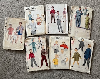 Vintage BOYS Sewing Patterns 1950's + | Butterick, Advance, Simplicity | Boys jacket, pants and shirt patterns, sizes 2-4, 8, 10, 12