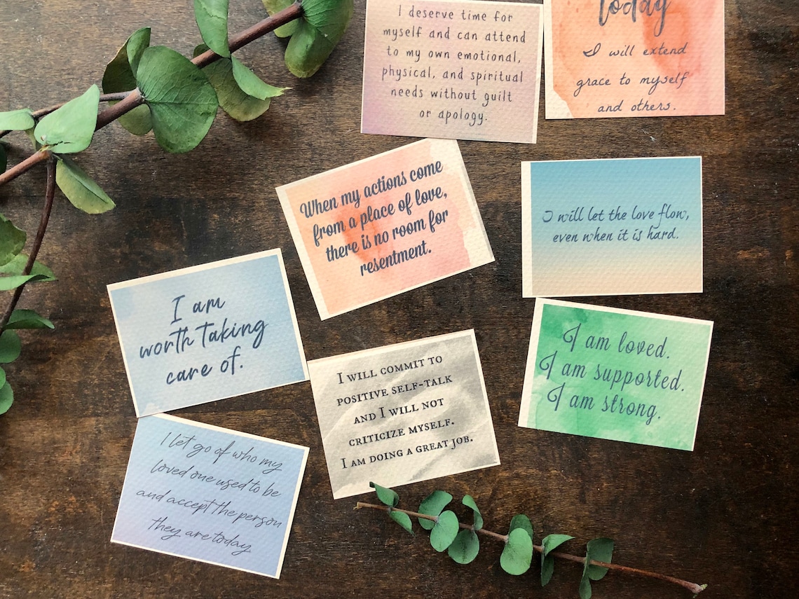 Printable Positive Affirmation Cards for Caregivers Set of 15 | Etsy