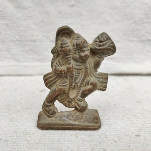 Vintage Brass God Hanuman Statue Religious Figure | Auspicious God of Wisdom, Strength, Courage, Devotion and Self-Discipline Statue