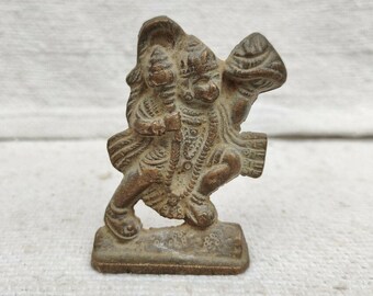 Vintage Brass God Hanuman Statue Religious Figure | Auspicious God of Wisdom, Strength, Courage, Devotion and Self-Discipline Statue ML137