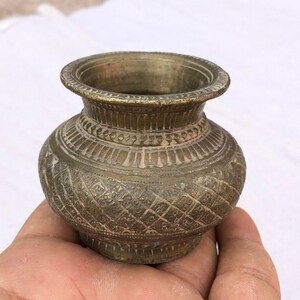 Antique Rare Brass Miniature Water Pot | Brass Holy Water Pot | Antique Water Tumbler | Antique Brass Decor | Antique Lota | Brass Planter