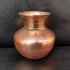 Antique Brass Water Pot/Solid & Sturdy Lota/Kitchenware Utensil/Holy Brass Pot/Vintage Water Pot/Antique Brass Kitchenware Collectible