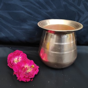 Antique Brass Water Pot/Solid Lota/Kitchenware Utensil/Holy Brass Pot/Vintage Water Pot/Antique Brass Kitchenware Collectible/Brassware