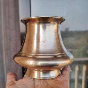 Antique Brass Water Pot/Unique Shape, Solid & Sturdy Rare Lota/Kitchenware Utensil/Holy Brass Pot/Antique Brass Decorative Collectible