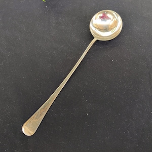 Antique Solid Nickel Plated Brass Ladle | Vintage Brass Spoon | Vintage Serving Spoon Kitchenware Collectible | Brass Cutlery | Kitchen Tool