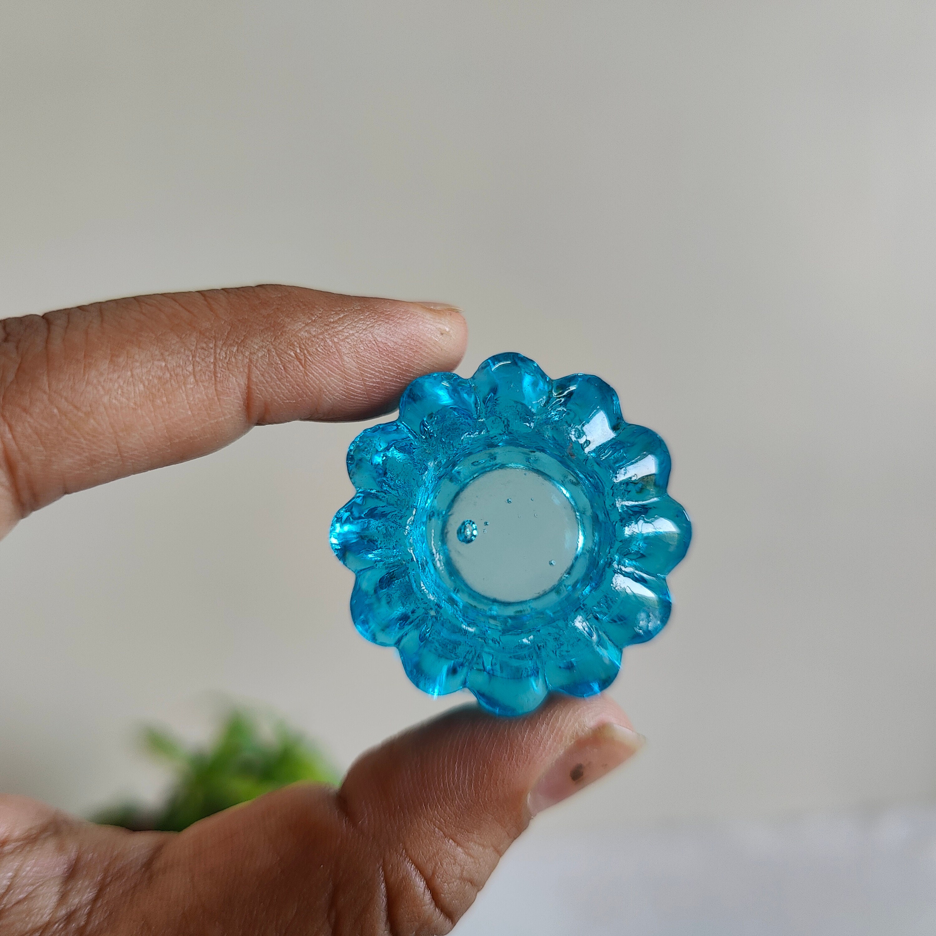 Antique Blue Glass Candle Stand Holder Set of 2vintage Ribbed Pattern