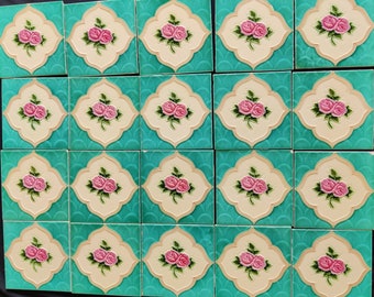 Vintage Flower Art Majolica Nouveau Architecture Tile ,danto