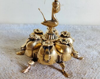 Brass Peacock Chopra Box - Early 20thC Brass Peacock Chopra Box - Early 20thC