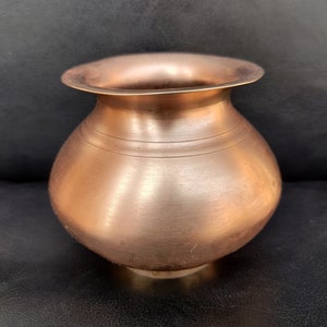 Antique Brass Water Pot/Solid & Sturdy Lota/Kitchenware Utensil/Holy Brass Pot/Vintage Water Pot/Antique Brass Kitchenware Collectible