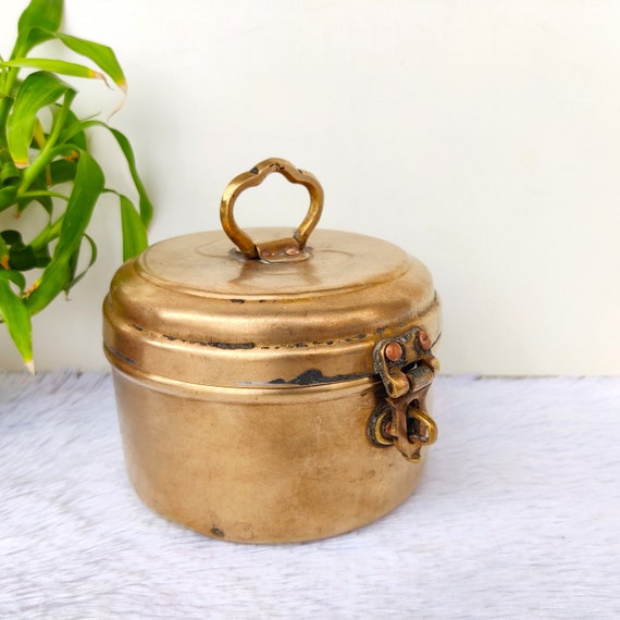 Antique Storage Brass Box | Vintage Jewellery Box… - image 3
