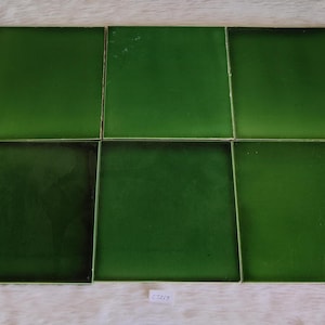 Antique Green Shade Ceramic Tile Architecture Japan 6 Pcs | Furniture Tile | Architectural Tile | Home Decor Garden Decorative Tiles CT269