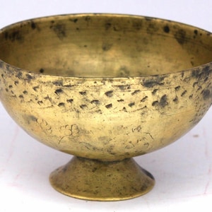 Antique Scarce Islamic Bronze Bowl | Kansa Bowl | Floral Design Beautiful Carving Islamic Bell Metal Bowl | Heavy,Solid & Sturdy Bowl