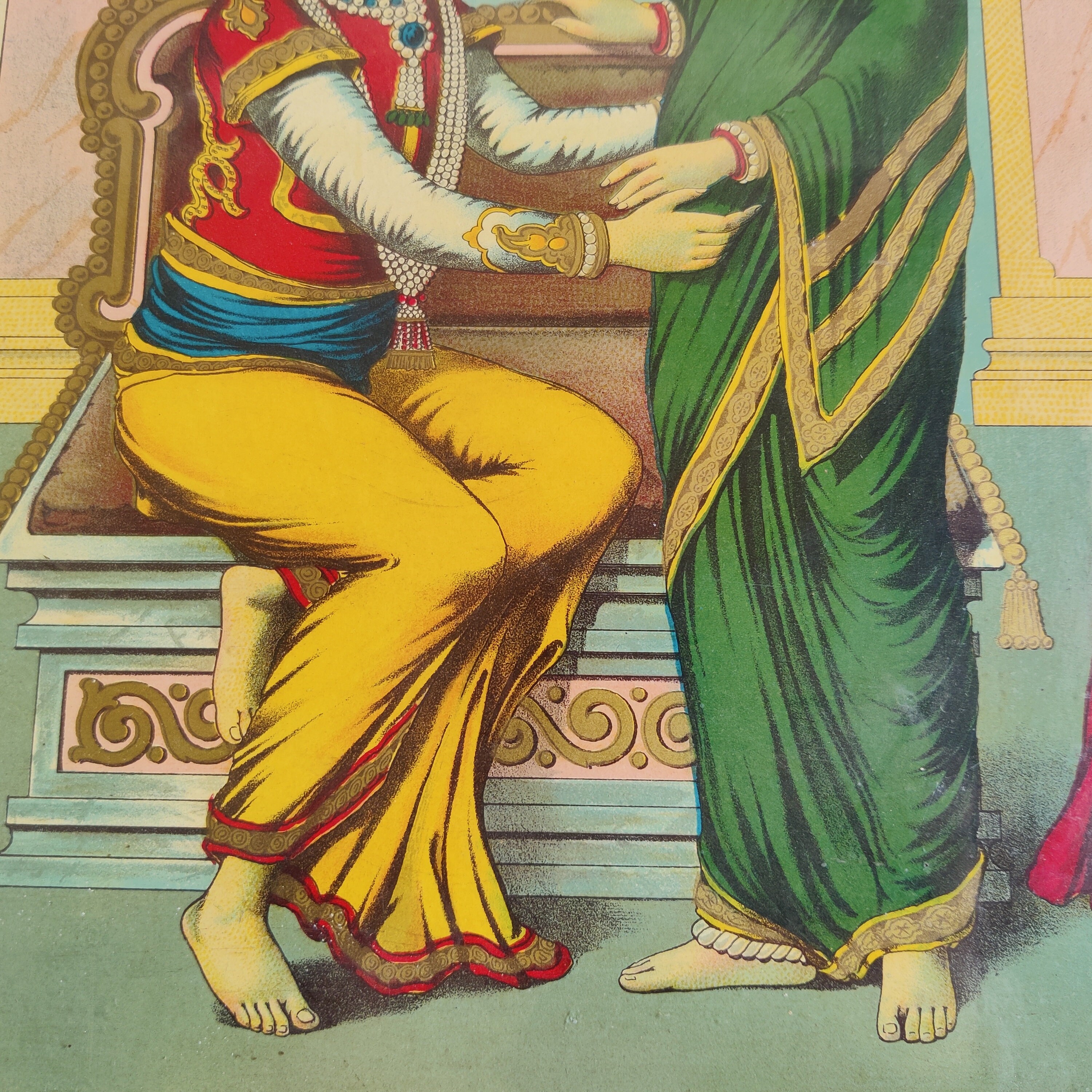 Vintage Raja Ravi Varma Printing Press Print of 'chandrapeed Kadambri ...