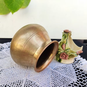 Antique Bronze Round Shaped Water Pot | Solid and Sturdy Pot | Kitchenware Utensil | Holy Brass Pot | Antique Bronze Kitchenware Collectible