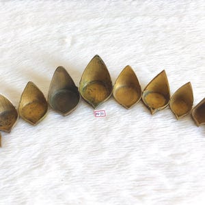 Antique Bronze Diya Set of 10 | Handcrafted Oil Lamps | Vintage Pooja Decor | Prayer Room Accessories | Ethnic Religious Collectible | MT90