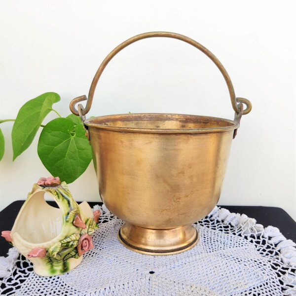 Antique Brass Bucket Etsy