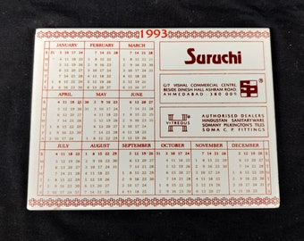 1993 Vintage Suruchi Pilkington's Kadi Suruchi 1993 Calendar on Tile 1993  Calender Vintage Ceramic Collectible Vintage Calender CT142 - Etsy