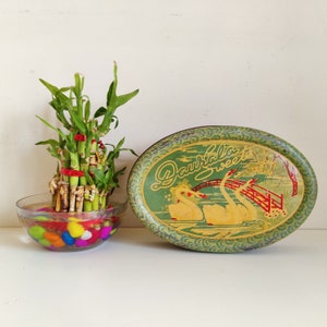 Vintage Daurala Sweets Advertising Tin Box | Empty Tin Container | Vintage Tin Storage Container Box |Ducks Graphic Tin Container Box TB1582