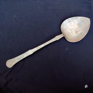 Antique Brass Solid Ladle | Antique Rice Spoon | Vintage Brass Spoon | Vintage Serving Spoon Kitchenware Collectible | Brass Cutlery