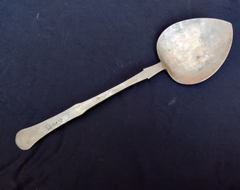 Antique Brass Solid Ladle | Antique Rice Spoon | Vintage Brass Spoon | Vintage Serving Spoon Kitchenware Collectible | Brass Cutlery