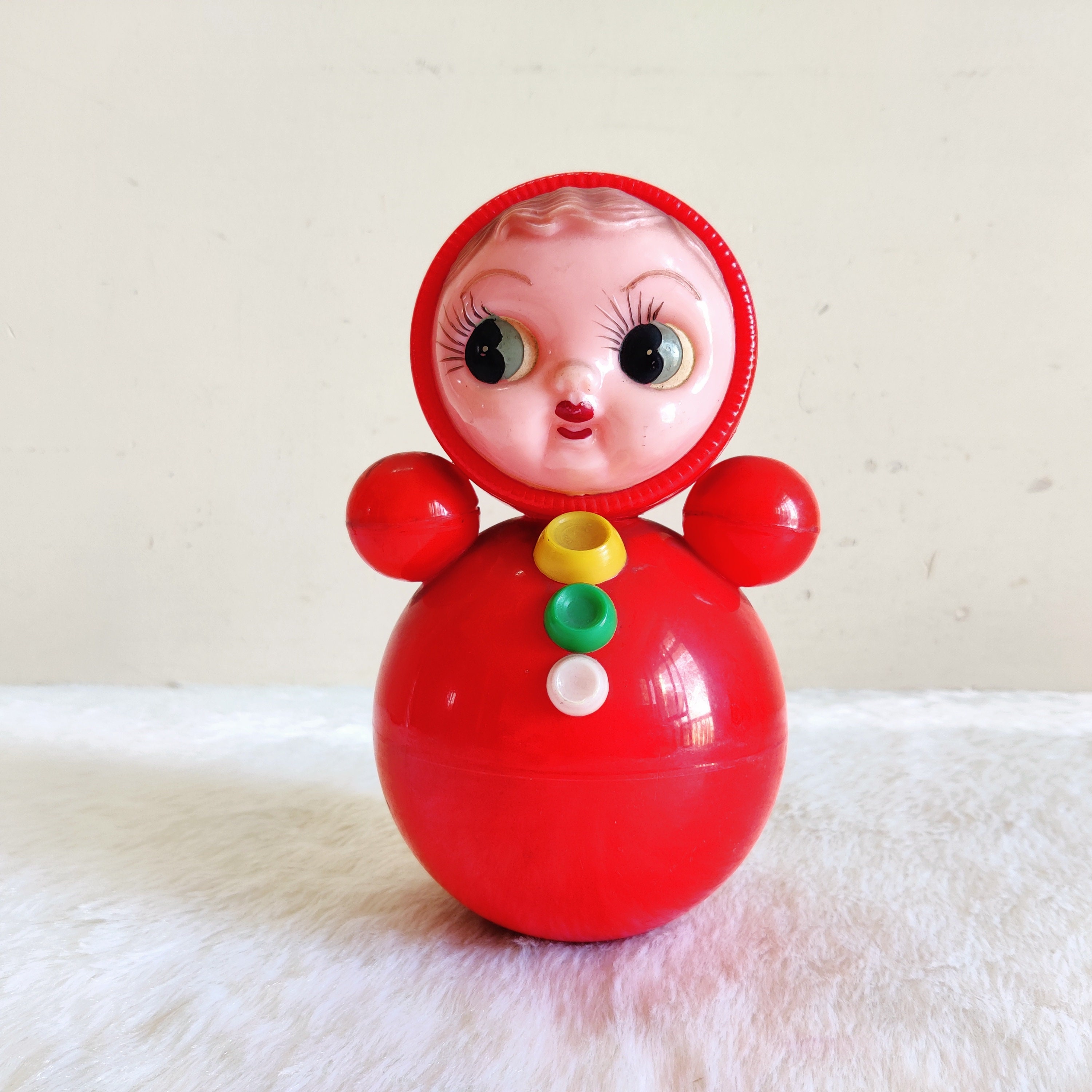 1940s Vintage Roly-poly Doll Toy Japan Making Good Sound Kids