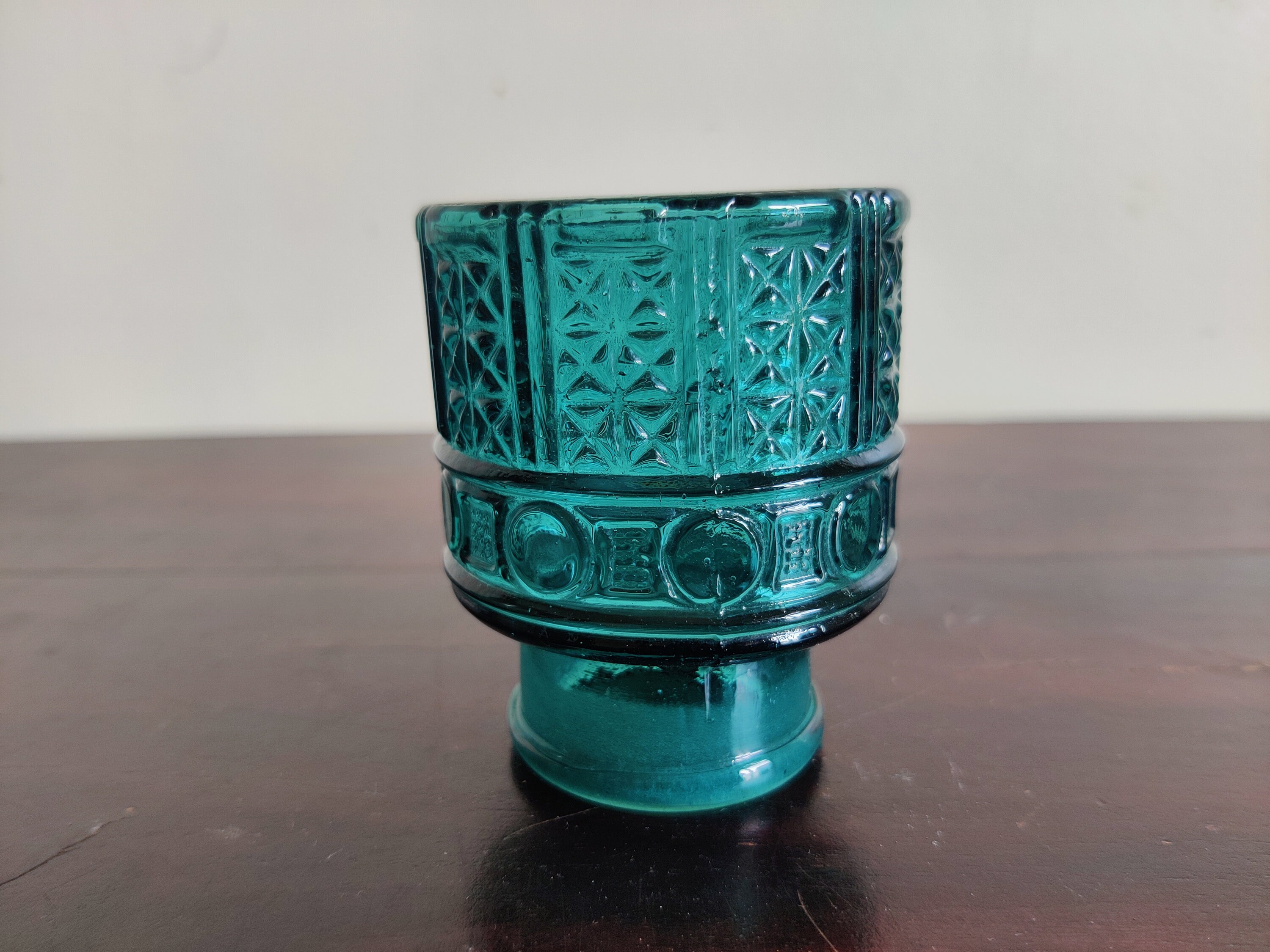 1940s Vintage Blue Glass Candy Dish Jar With Lid | Antique Glass