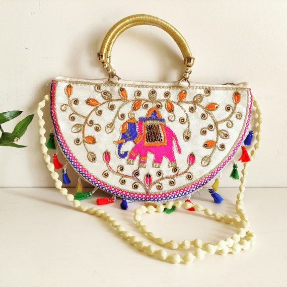 Recycled Hand Embroidered Antique Rajasthani Crossbody Purse Recycled Hand Embroidered Antique Rajasthani Crossbody Purse