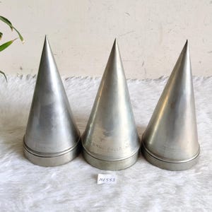 Vintage Conical Shaped German Silver Letter Box | Vintage Popcorn Holder Box | Keepsake Container | Trinket Box | Antique Box Rare 3Pc ME553