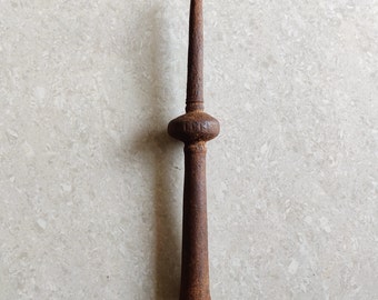 19c Antique Original Old Iron Melon Design Spear End Lance |  | Authentic | Hunting Spear | Decorative Collectible | No Reproduction | SP126