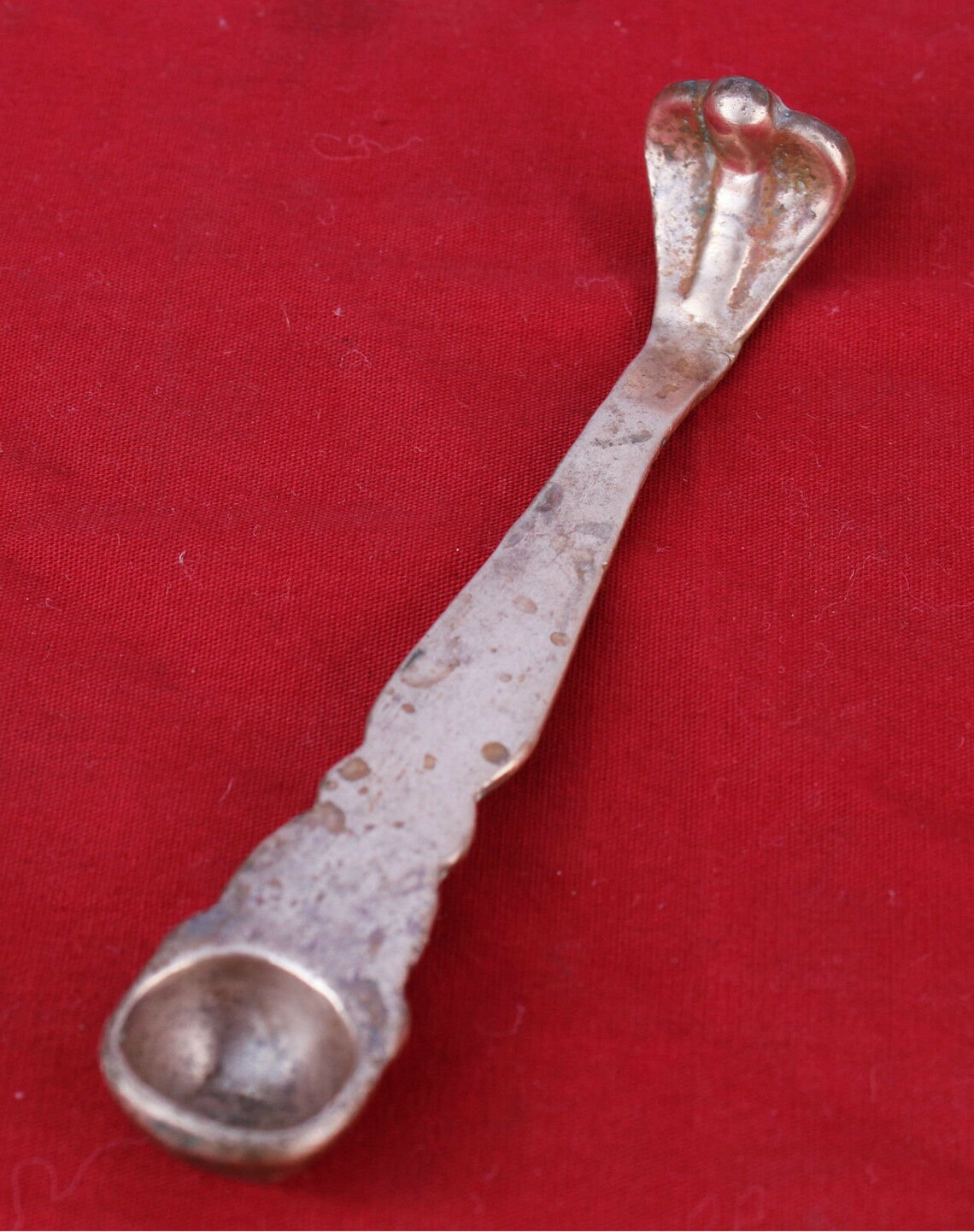 Antique Copper Snake Figure Achmani Spoon Traditional Religious Holy