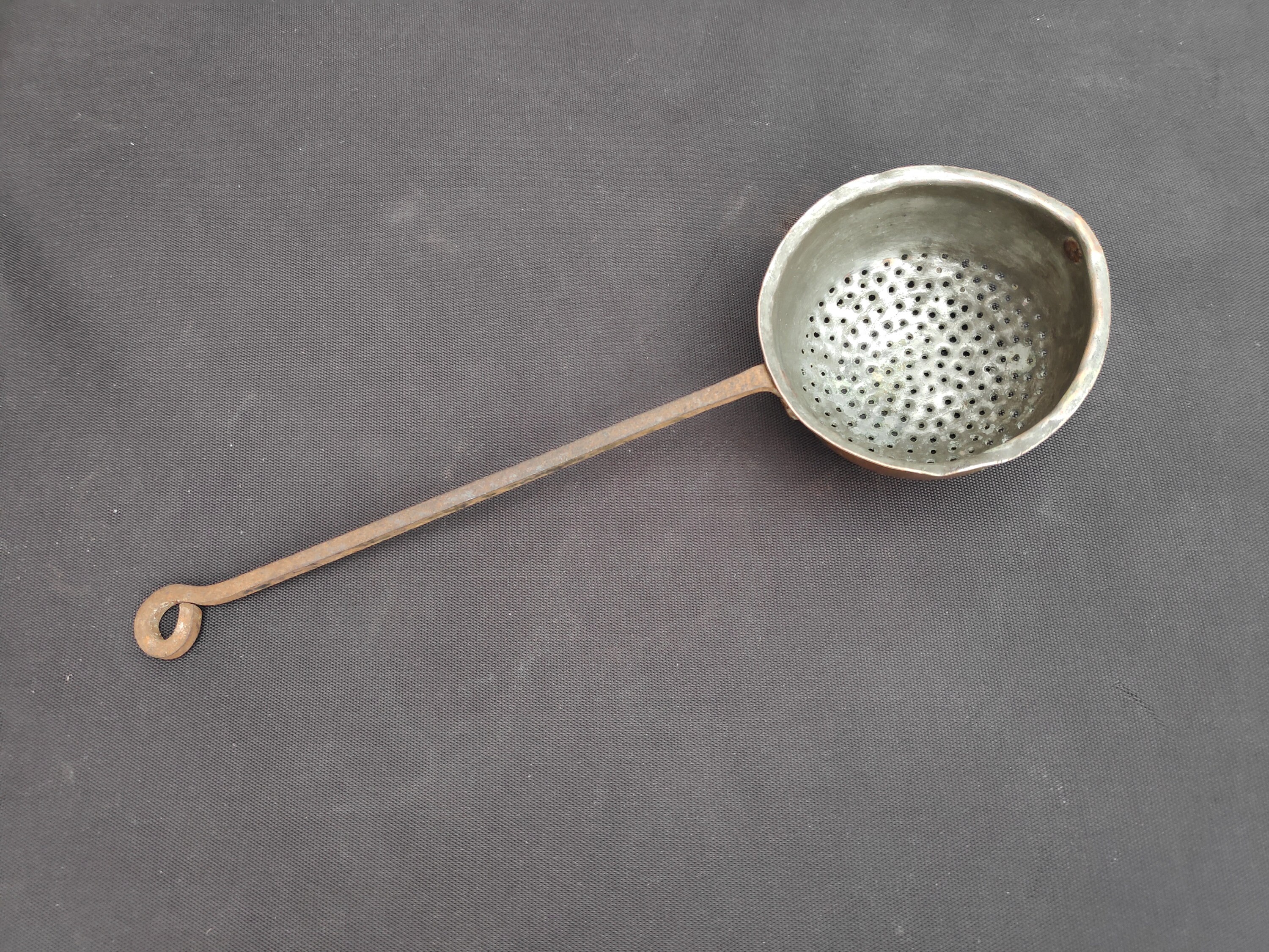Antique Brass Heavy Weight Frying Spoon Deep Frying Strainer Etsy New Zealand