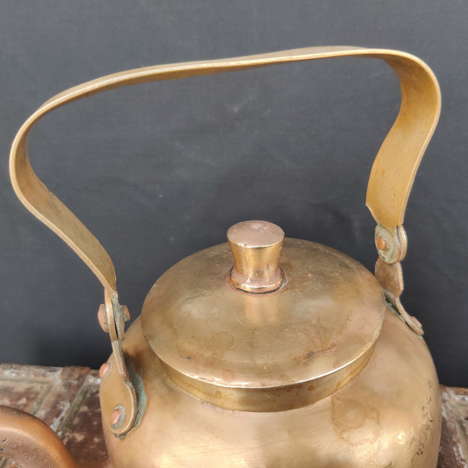 Antique Brass Tea Kettle/brass Tea Pot/antique Chai and Coffee Kettle