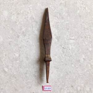 19c Antique Original Old Iron Spear Head | War Collectible | Authentic | Hunting Spear | Decorative Collectible | No Reproduction | SP127