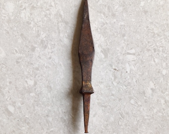 19c Antique Original Old Iron Spear Head | War Collectible | Authentic | Hunting Spear | Decorative Collectible | No Reproduction | SP127