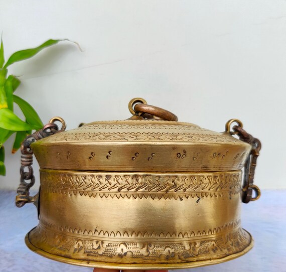 Antique Rare Brass Jewellery Box | Hand Carved Bo… - image 5