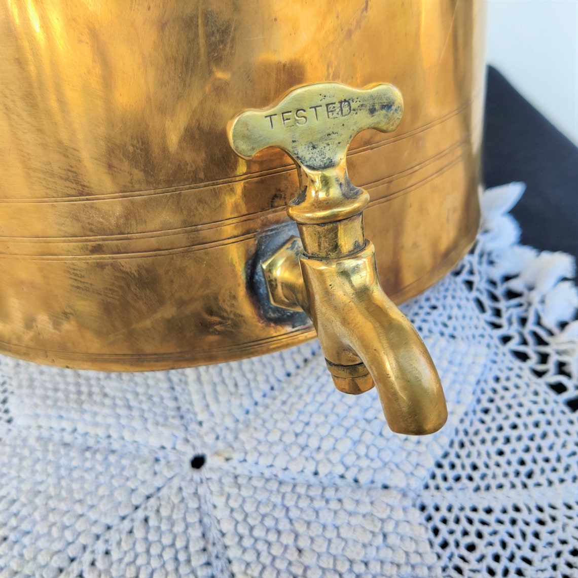 Antique Brass Water Dispenser Container With Tap Golden Etsy
