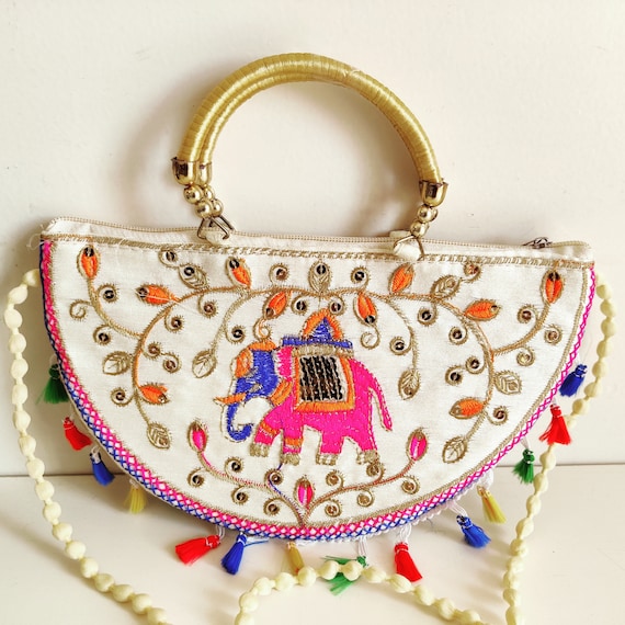 Buy Handicraft-Palace Banjara Embroidery Bag Ethnic Vintage Big Handmade  Arts Tribal Tassel Rare Bag Women's Shoulder Bag Purses Tote Bag at  Amazon.in